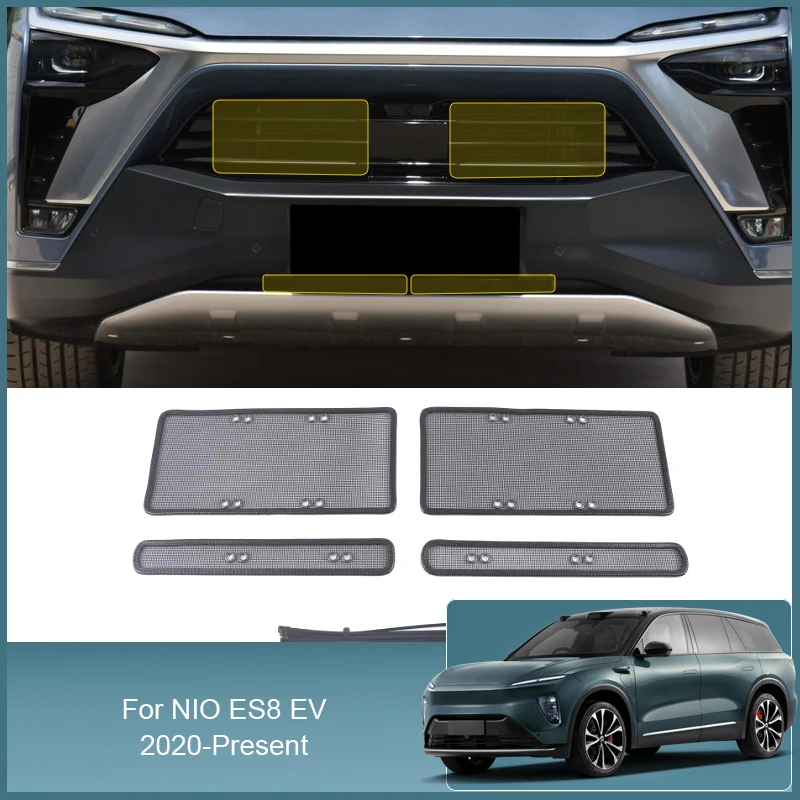

Сетка из нержавеющей стали для защиты от насекомых, передняя сетка для решетки радиатора, сетка для NIO ES8 EV 2020-2025, внешние автомобильные аксессуары