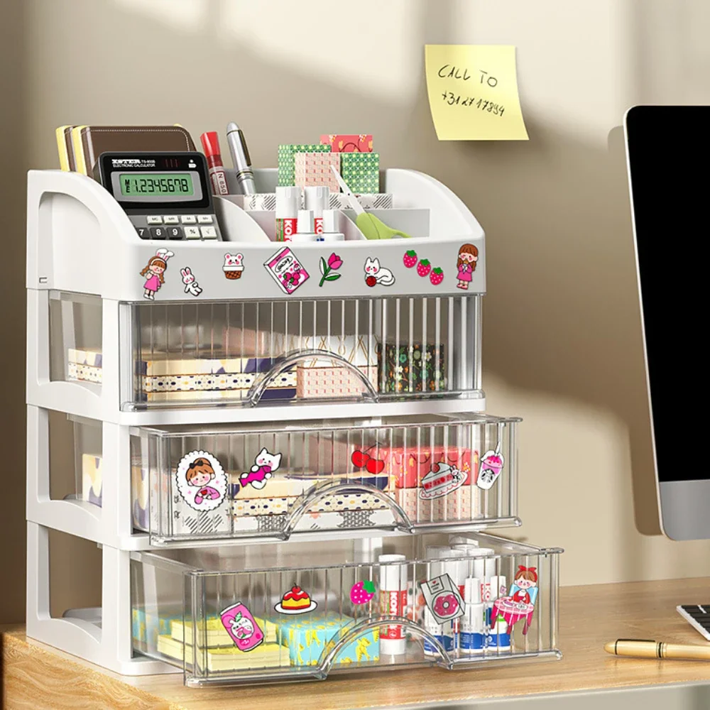 Drawer Style Storage Box Transparent Jewelry Skin Care Products Storage Box High-capacity Desktop Clutter Dustproof Organizer 4
