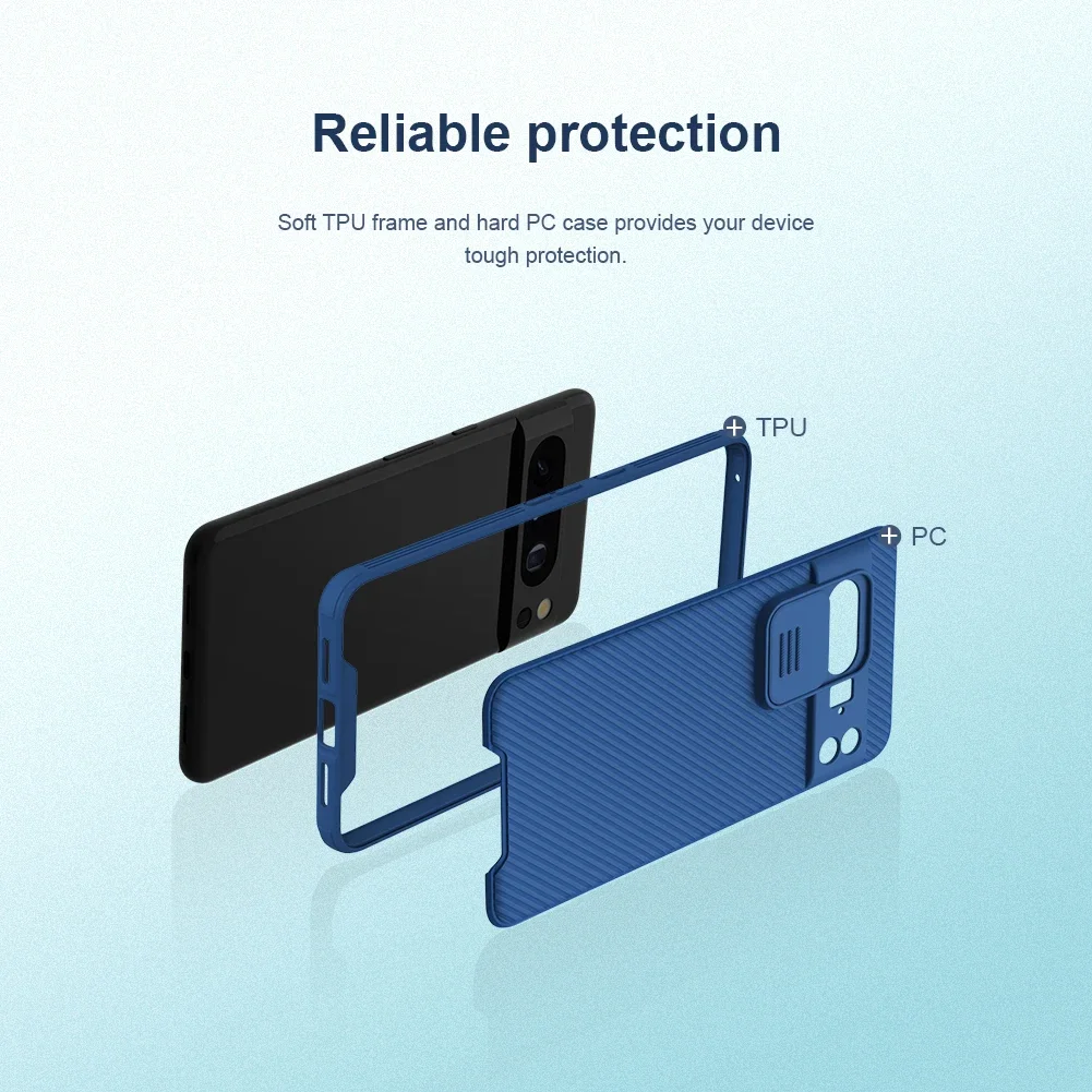 Original NILLKIN Matte Guard For Google Pixel 8 Pro Case CamShield Case Shockproof Slide Camera Len Window Protection Back Cover