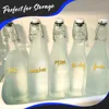 12 Pack 17oz Square Glass Bottles with Lids | Swing Top for Beer Home Brewing, Limoncello Storage Liquids w/Brush, Funnel 4
