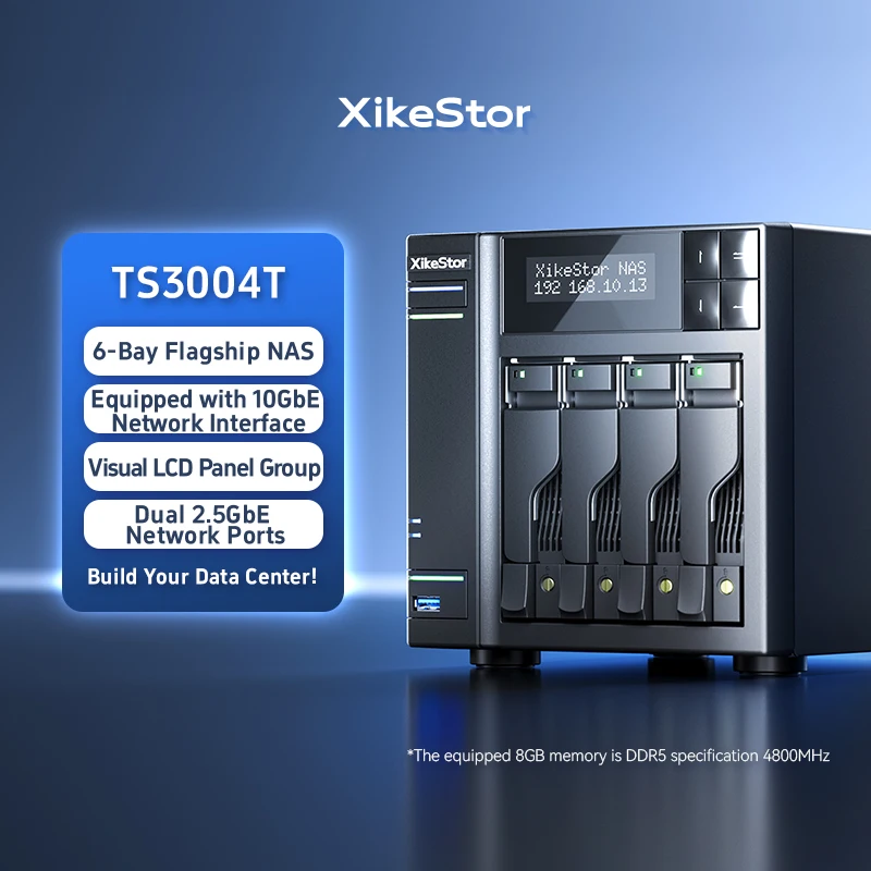 XikeStor 서버 올인원 (시스템 및 스토리지 드라이브 제외) Intel N100, 8G/64G+8G/16G, DDR5(4800MHz), HDD 베이 4개, SSD 슬롯 4/2개