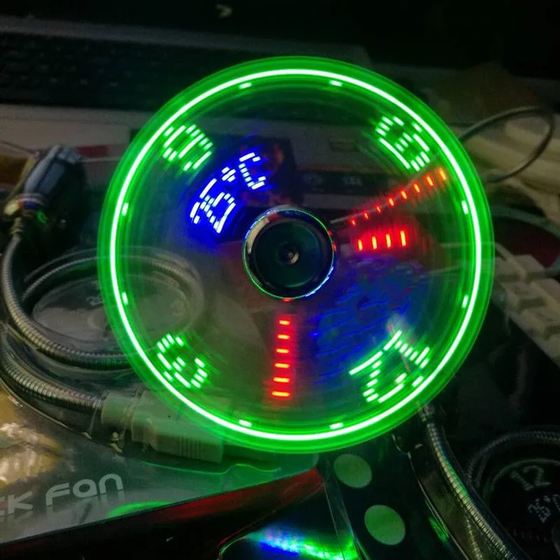 Gadgets Usb Relógiotempo e Exibição de Temperatura Pequena Luz Noturna Mini Ventilador de Metal Verão dc 5v por Laptop Mobile Changer pc Fãs