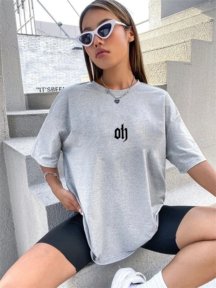 Hirsionsan Einfach mëll Kotteng T-Shirten fir Fraen Summer locker Kuerzärmlech Basis T-Shirten Casual Chic Buschtawen Grafik Fra846_voghion.com