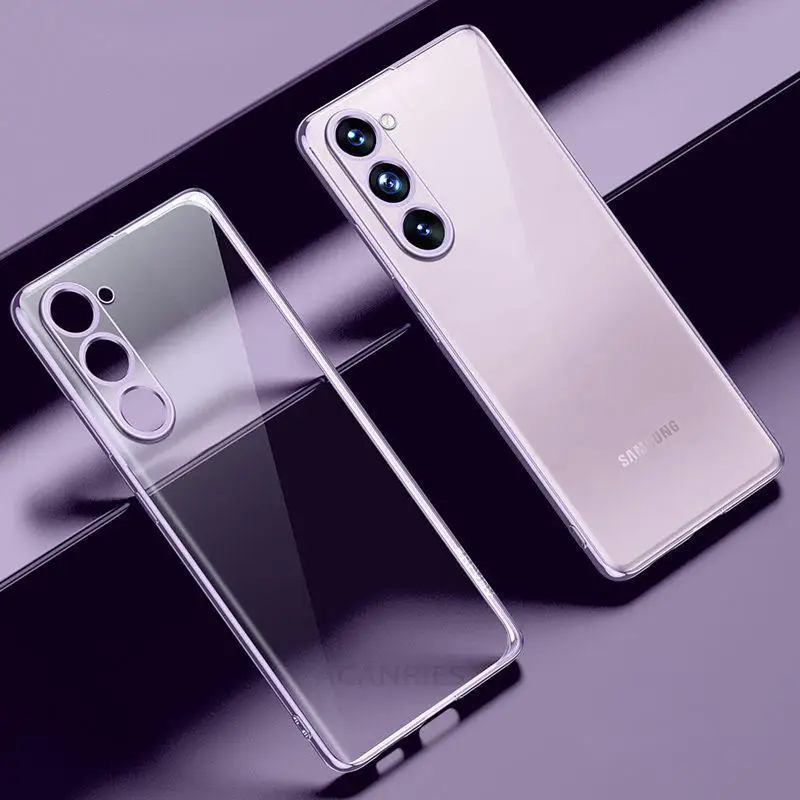투명 도금 케이스, 삼성 갤럭시 S21, S22, S23 울트라 플러스 Fe 5G, 2023 용, 오리지널 럭셔리 클리어 Tpu 커버, S 23 22 21 A 53 33
