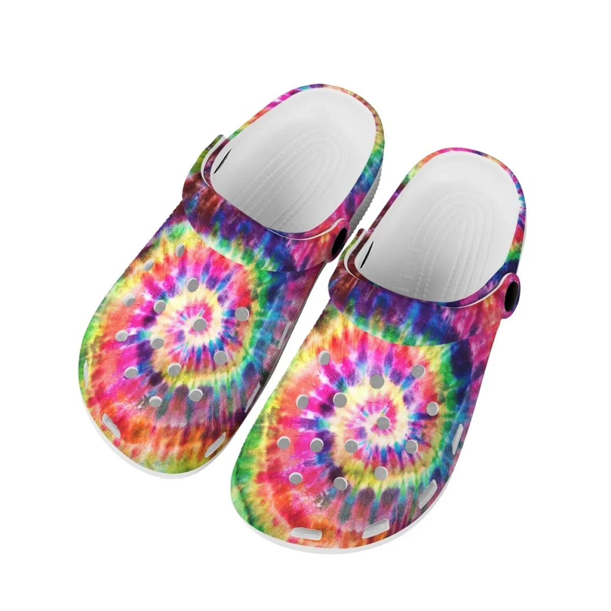 Fashion Tie Dye Rainbow Print Slippers High Quality Durable Beach Clogs Indoor Bedroom Non-slip Bathroom Slippers Zapatos Mujer