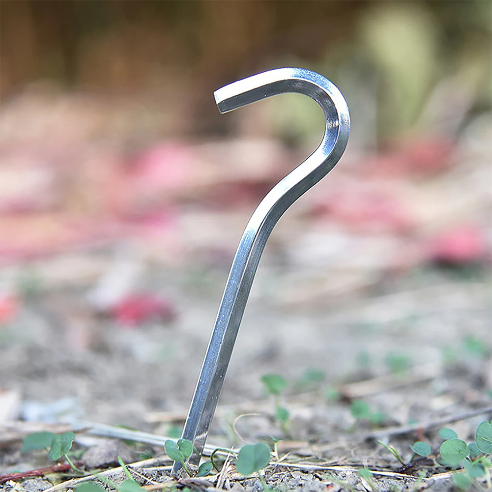 Tent Pegs 20Pcs Tent Pegs Hexagon Rod Aluminum Alloy Tent Stakes Pegs Hook Pitching Camping Canopies