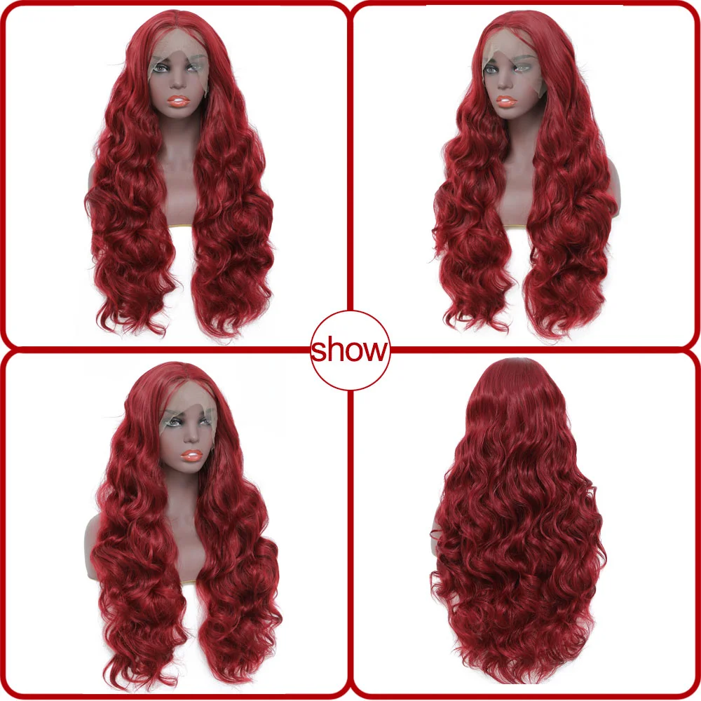 Long Body Wave Lace Front Wigs For Black Women 26 Inches Synthetic Natural Color Middle Part Lace Hair Wigs Heat Resistant Long Body Wave Lace Front Wigs For Black Women 26 Inches Synthetic Natural Color Middle Part Lace Hair Wigs Heat Resistant