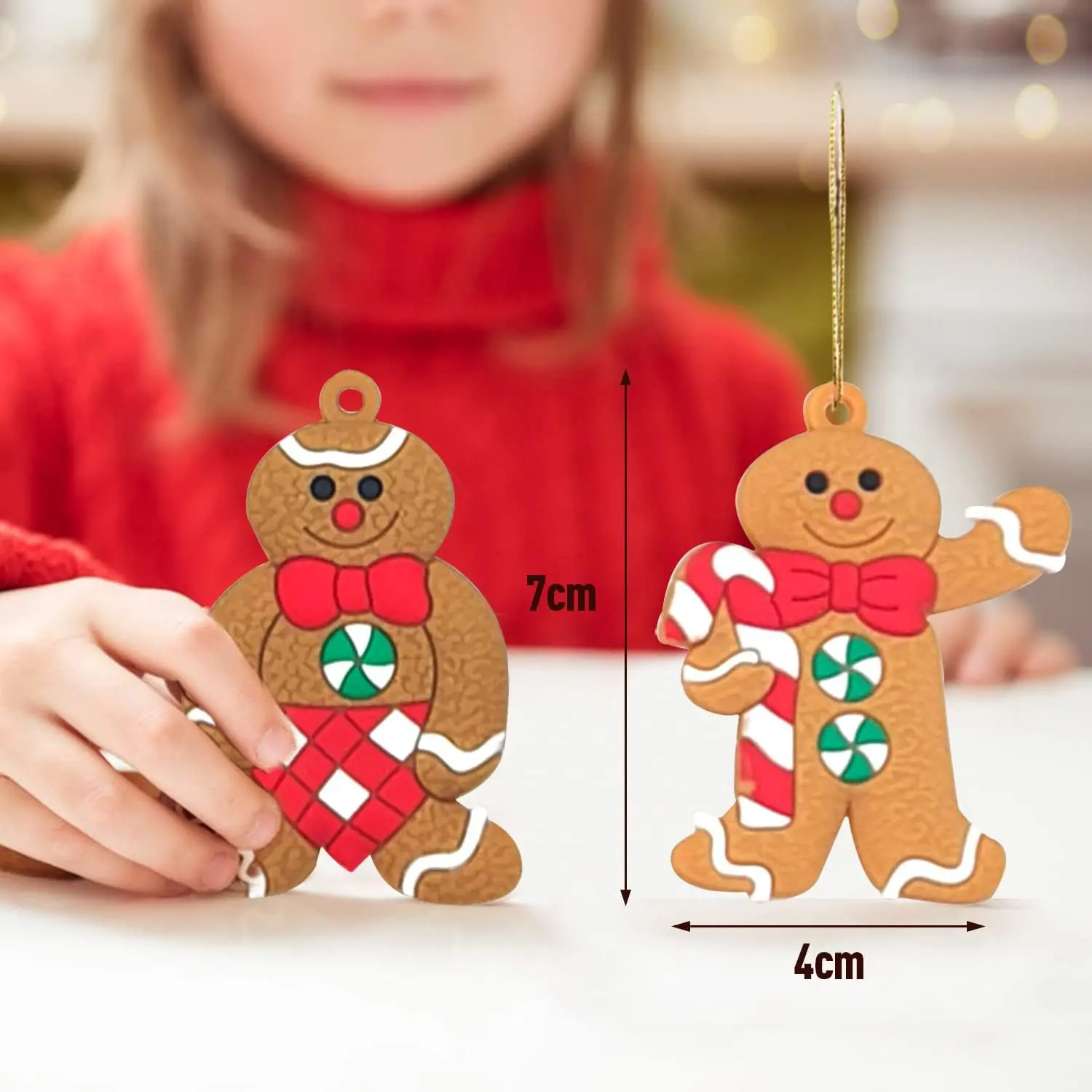 Gingerbread Man Ornaments for Christmas Tree Gingerbread Figurines Pendants Ornaments New Year Tree Hanging Decorations