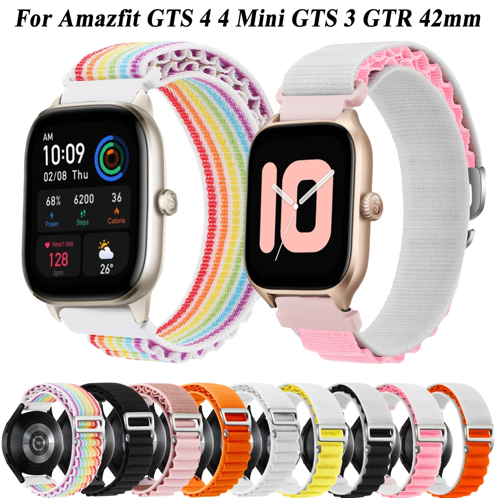 

Ремешок для часов Huami Mi Amazfit GTS 4 2 Mini, нейлоновый браслет для Amazfit GTS 3/GTS4/GTS2/Bip 3 Pro, 20 мм