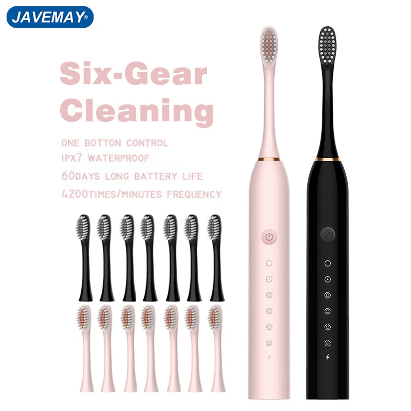 Smart Timing Electric Toothbrush Adult Sonic Tooth Brush Teeth Whitening Fast USB Rechargeable Toothbrush Replacement Head J189 2gt bf type 48 teeth 3d printer parts optional belt width 6 10mm bore width5 6 6 35 8 10 12mmgt2 tooth pitch 2mm timing pulleys