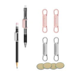 6 - Piece Silicone Magnetic Pen and Pencil Holder Set for Desk and Office Organization (2 Pink 2 White)
