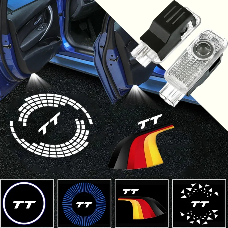 2 Pezzi Per Audi Tt Badge 2008-2023 Car Door Logo Di Cortesia Luci Led Styling Projector Welcome Ghost Shadow Lamps Accessori Per Auto