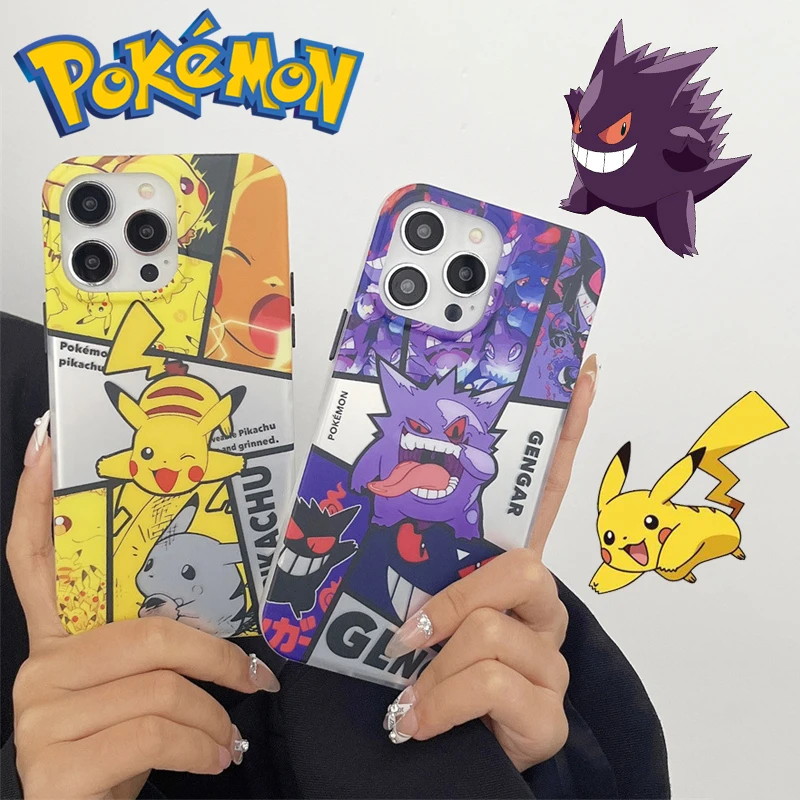 Pokemon Pikachu Gengar Custodia Per Telefono Moda Per Iphone 11 12 13 14 Pro Max 13 12 11 14 Promax Anime Cover Morbida In Silicone Antiurto