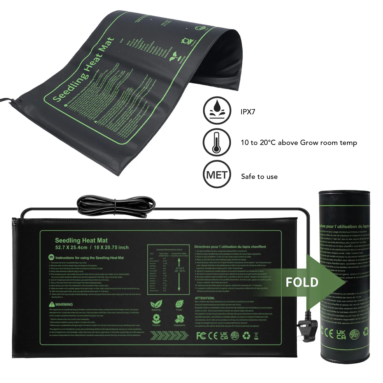 Plant Heat Mat - Warm Hydroponic Heating Pad for Greenhouse and Germination