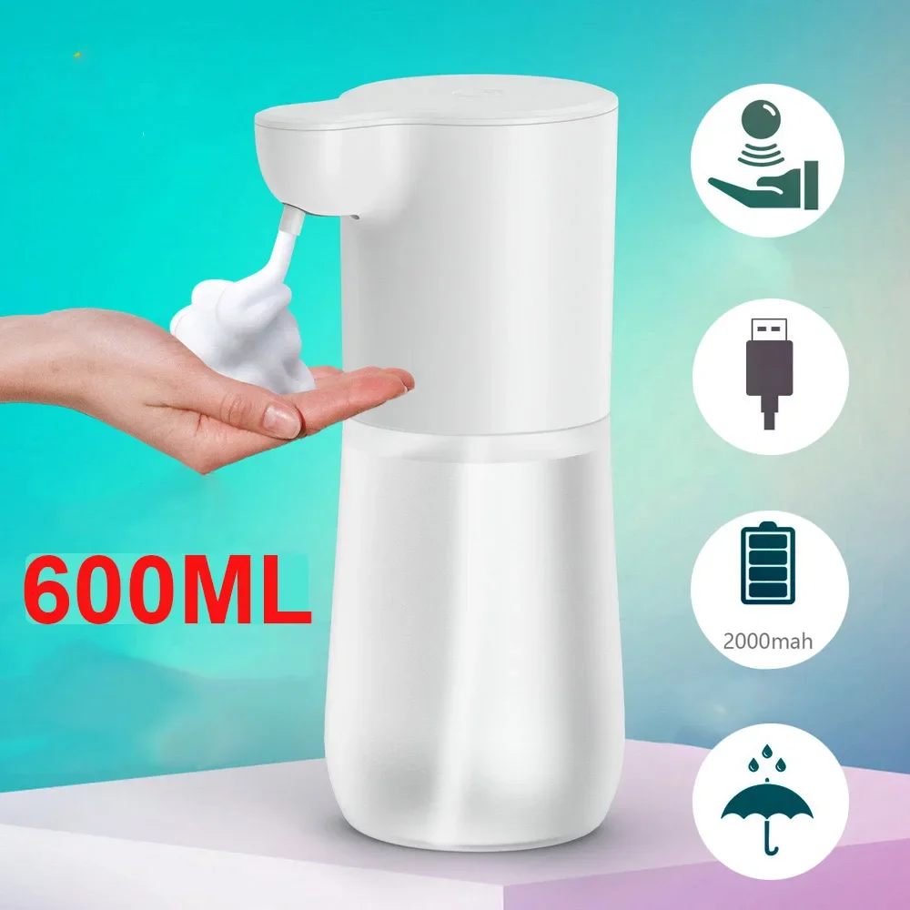 350/600ml Touchless Automatic Sensor Soap Dispenser Foam USB Charging Smart Infrared Sensor Liquid Soap Dispenser Hand Washer soap dispenser soap pump soap dispenser head wall mounted dispenser shower dispenser
