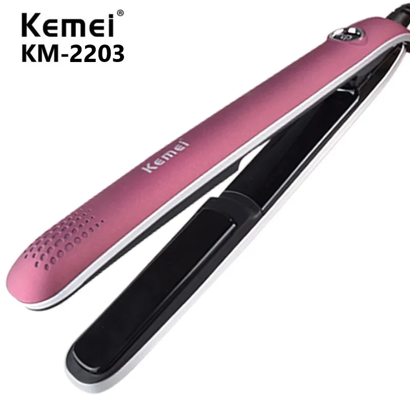 Kemei Portable 2 in 1 Hair Straightener Iron Ceramic Coating Flat Irons Fast Heating Chapinha Curler Styling Tool | Красота и
