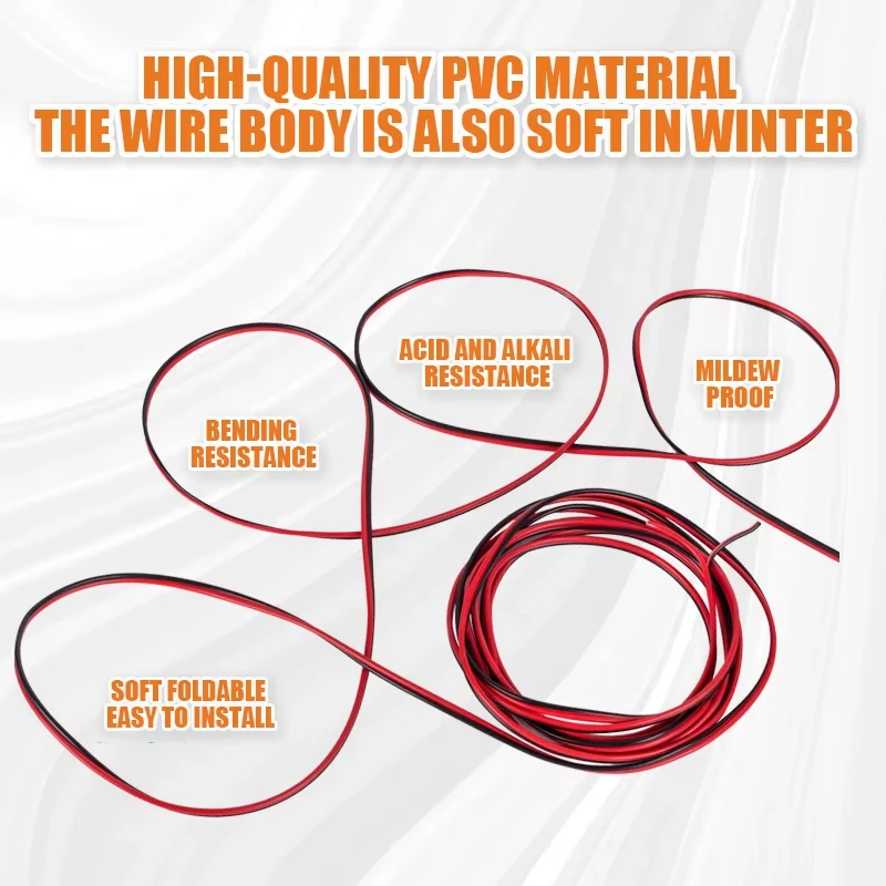 Premium Red and Black Speaker Cable - High-Performance Audio Core Wire with Tinned Copper (Available in 5m/10m Lengths)