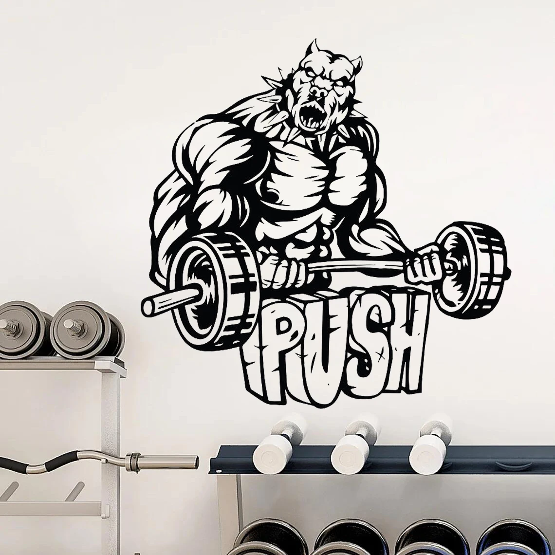 Gorilla Gym Wall Decal Quote Power fitness Quote Decor Workout Art Vinyl  Wall Stickers Bedroom Gym Motivation Workout Girl Crossfit 2480ER