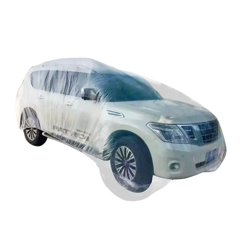 

Универсальный прозрачный чехол для автомобиля с эластичной резинкой из ПЭ пластика, прозрачный полноразмерный защитный чехол для автомобиля, чехлы для автомобиля с резинкой