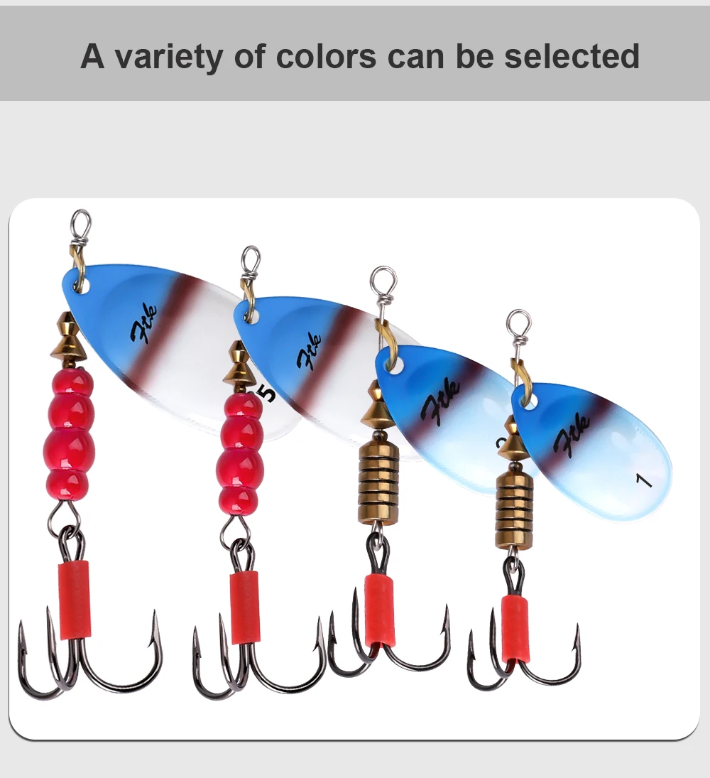 FTK Neue SPIN BAIT TROUT Angeln Locken 5g 8g 11g 15g Metall Löffel Spinner Köder mit Drillinge für Bass Barsch Hecht Angelgerät – Detail 9