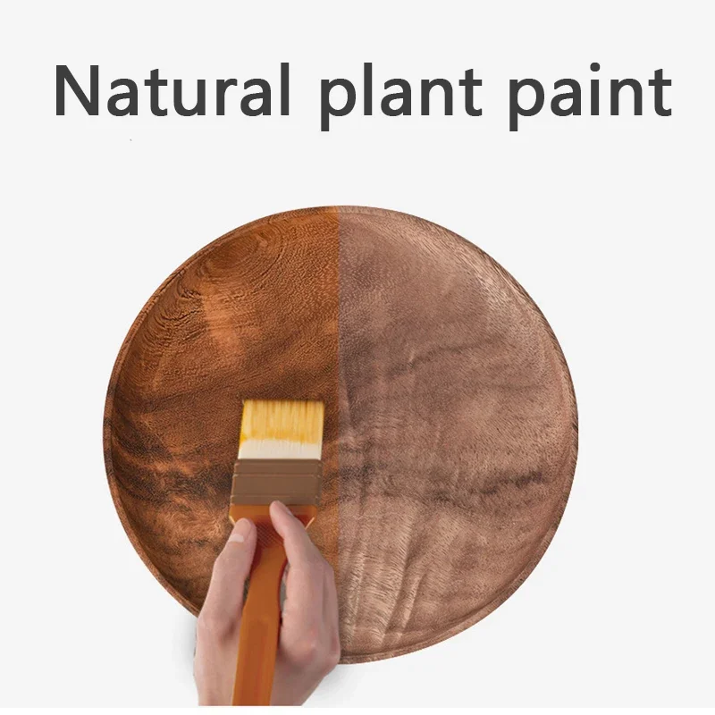 Japanese Household Dishes Acacia Wood Round Tableware Salad Dessert Tray Vintage Wood Dinnerware Set Plates Serving Platter 5