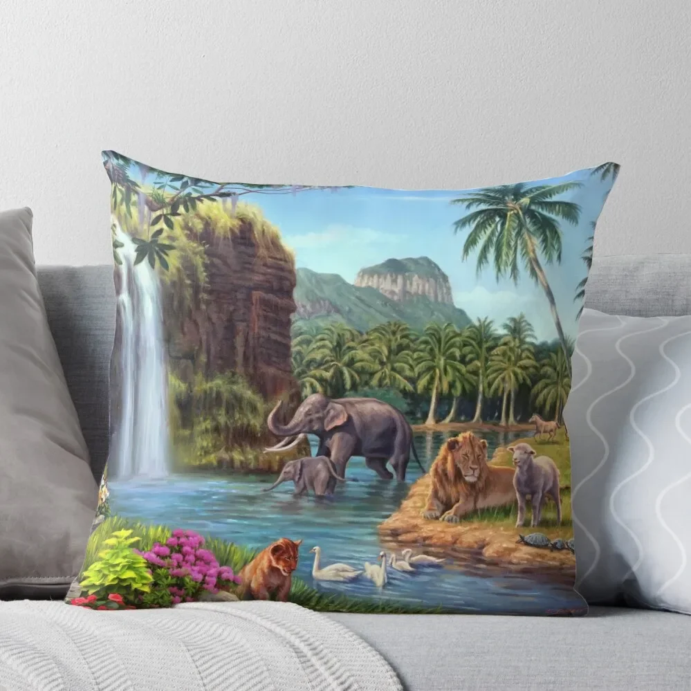 

A Paradise Setting Throw Pillow pillow cover christmas Sofas Covers christmas ornaments 2024