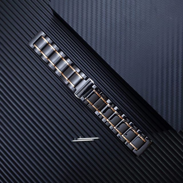 Strap For Samsung Galaxy Watch 3 45mm 41mm Ceramic Stainless Steel Watchband For Galaxy Watch 3 45mm 41 Butterfly Buckle