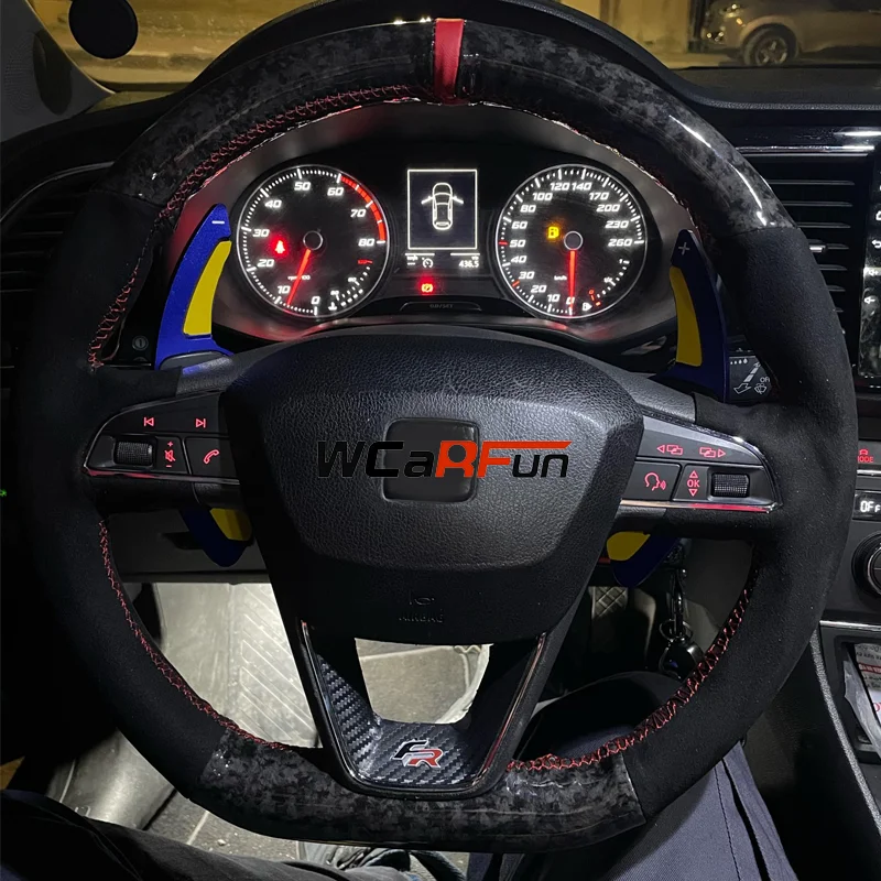 WCaRFun Custom Leather Suede Car Steering Wheel Cover For Seat