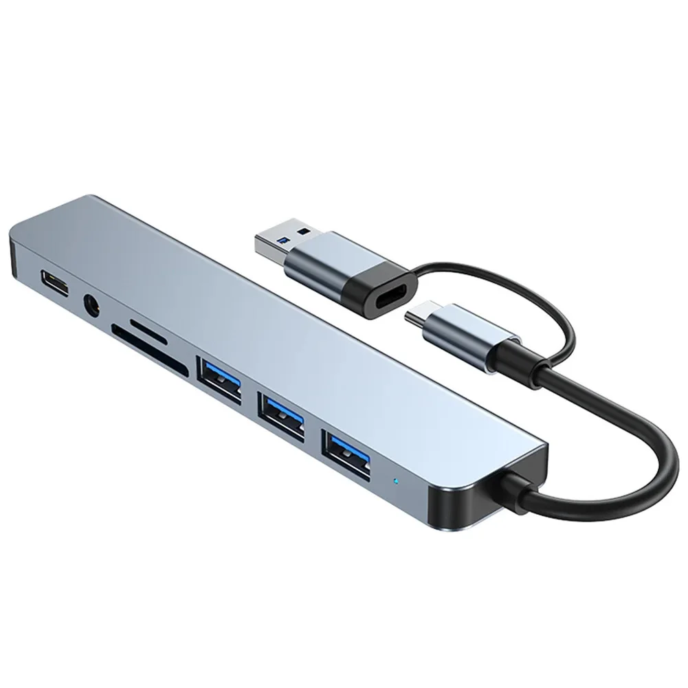 

USB C Hub 8 In 1 USB Splitter Multiport USB 3.0 Expander Portable Data Adapter Card Reader For Laptop PC Printer Flash Drive