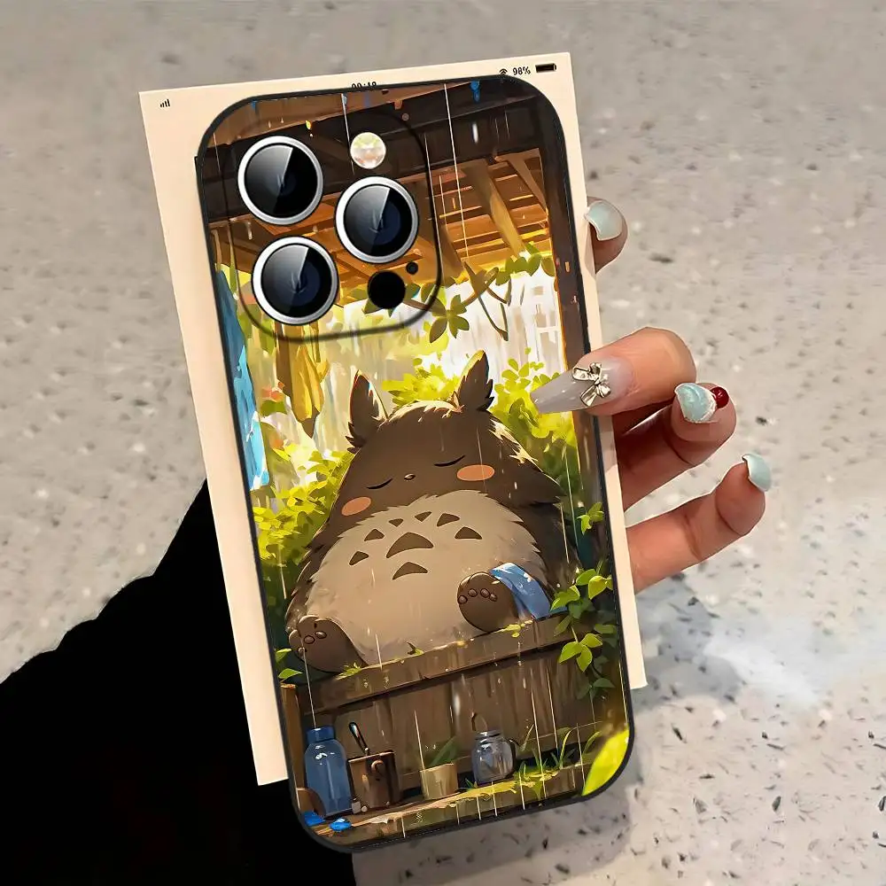 Totoro-Themed Black Phone Case