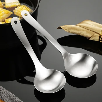 304 Stainless Steel Soup Spoon Household Public Spoon Deepened Hot Pot Spoon Soup Rice Spoon