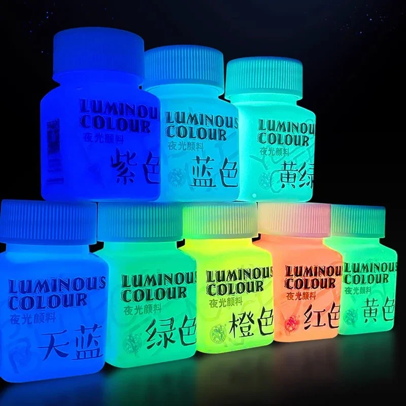 Glow In The Dark Fluorescent Acrylic Paint Set - 10 Vibrant Colors for DIY Art and Hand-Painted Graffiti Projects