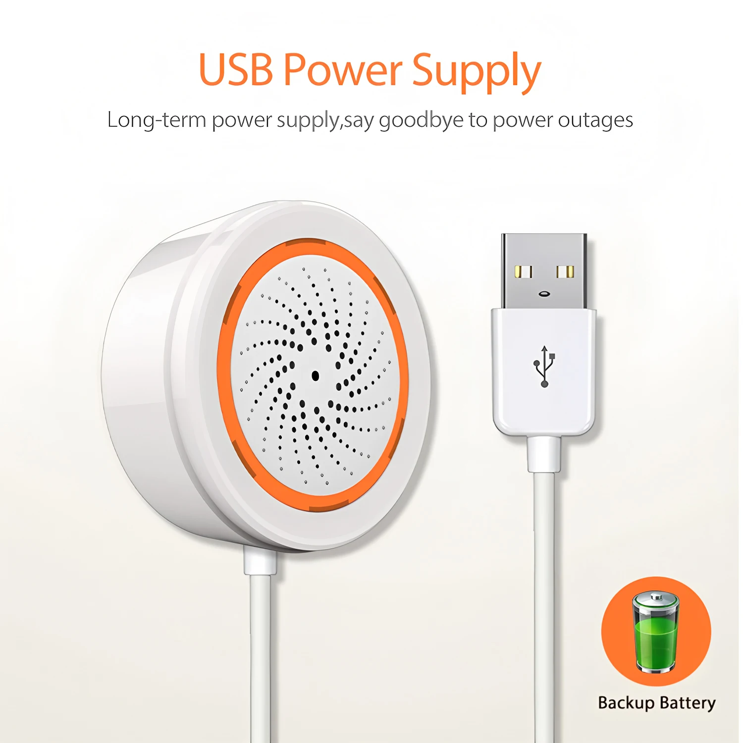 Tuya WiFi / ZigBee Smart Siren 90dB Sound and Light Alarm with Temperature Humidity Sensor USB Battery Power for Home Security