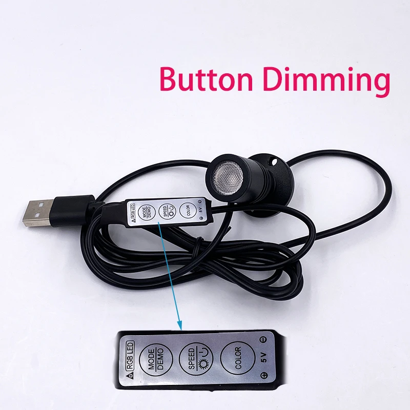 Rgb Led Spot Light Usb 5V Remote Dimming Mini Bulb 1W 3W Cabinet Showcase Dollhouse Jewelry Lamp Stage KTV Bar Light 3