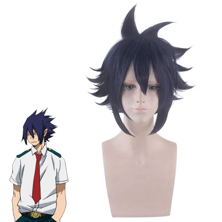

My Hero Academia Boku No Hiro Akademia Amajiki Tamaki Dark Blue Short Cosplay Wig Synthetic Hair Perucas Wig