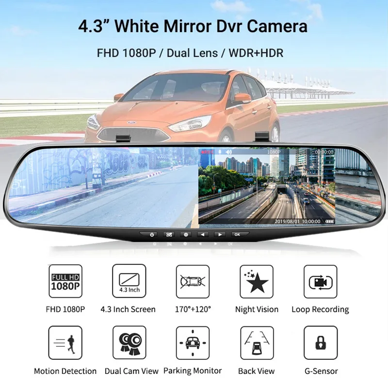  ̷ DVR 1080P      ķ,   Ĺ ī޶, ڵ ī޶, ڵ ׼, 4.3 ġ