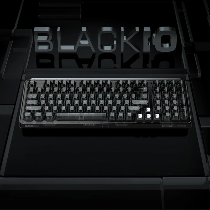 MIIW 맞춤형 BlackIO 83/98 기계식 키보드, 83/98 키 핫 스왑 무선 블루투스, 3 가지 모드 개스킷 구조 게이머 선물