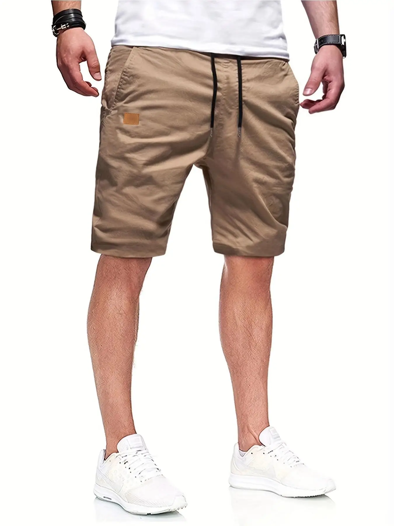 Neue Herren-Freizeitshorts, Bermuda-Shorts, Fitness-Jogging-Shorts, Vintage-Cargoshorts mit elastischem Bund – Detail 6