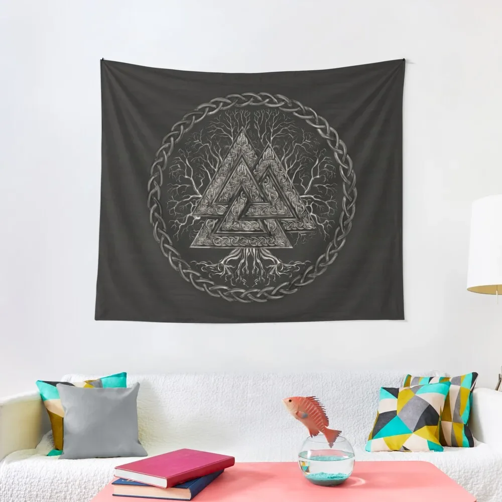 

Valknut and Tree of Life Yggdrasil Tapestry Things To The Room Room Decor For Girls Wall Coverings Tapestry