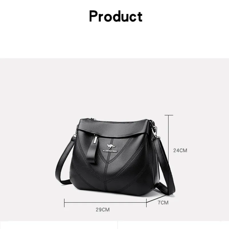 2 Shoulder Straps High Quality Leather Women's Shoulder Bag 2023 Luxury Designer Crossbody Bag Women's Handbag Wallet