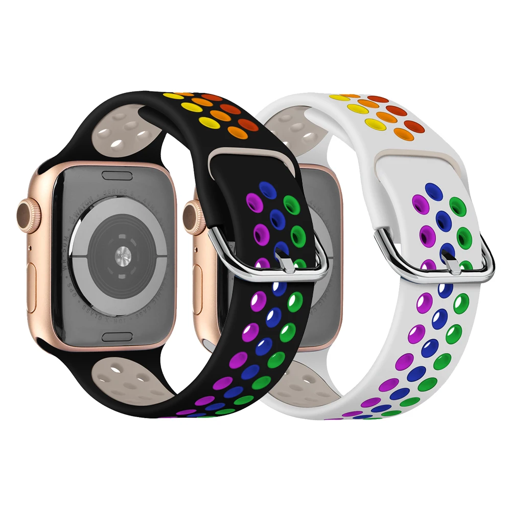 

Apple Watch Series 8 7 45mm 41mm Ultra 49mm Breathable Silicone Sports Wristband Bracelet For iwatch 6 5 4 3 SE 40mm 44mm 42mm