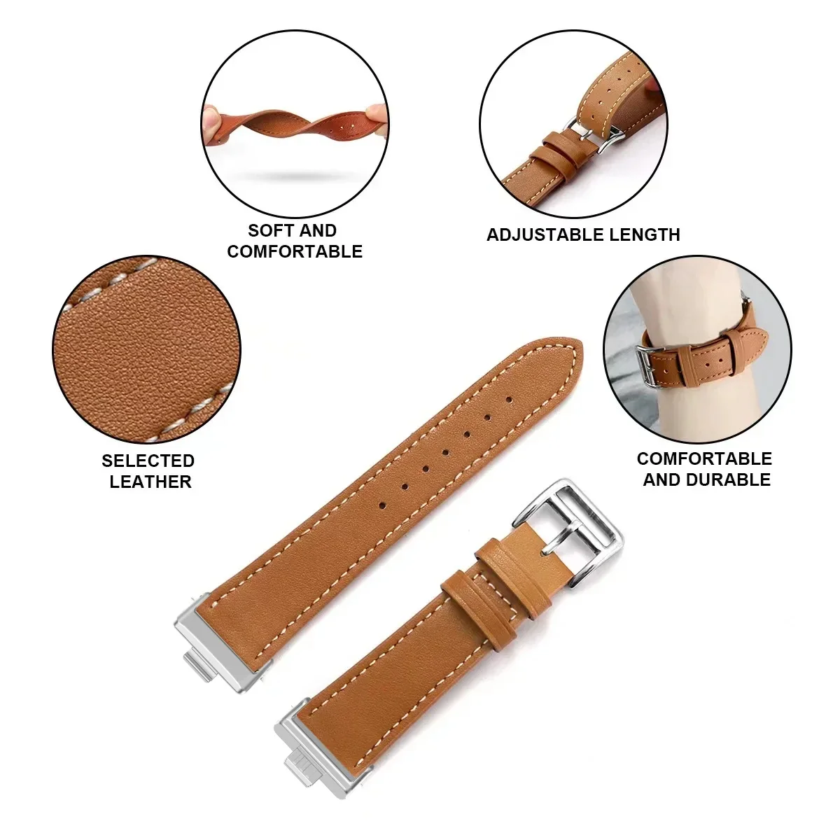 Premium Leather Strap for Sports Watch - High-End Replacement Wristband Accessories