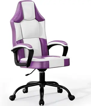 Ergonomic Gaming Chair, Height Adjustable Computer Chair, Pu Leather PC Chair with Castors, for Adults