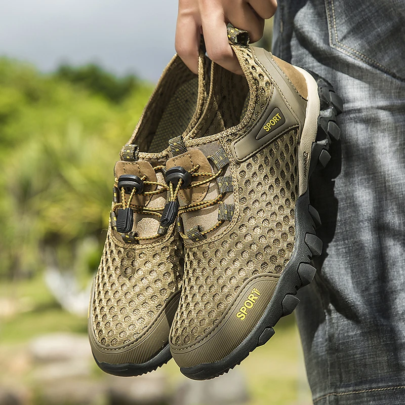 Men's Casual Shoes Breathable Mesh Anti Slip Outdoor Hiking Shoes Luxury Brand, High-quality and Elegant Men's Formal Shoes