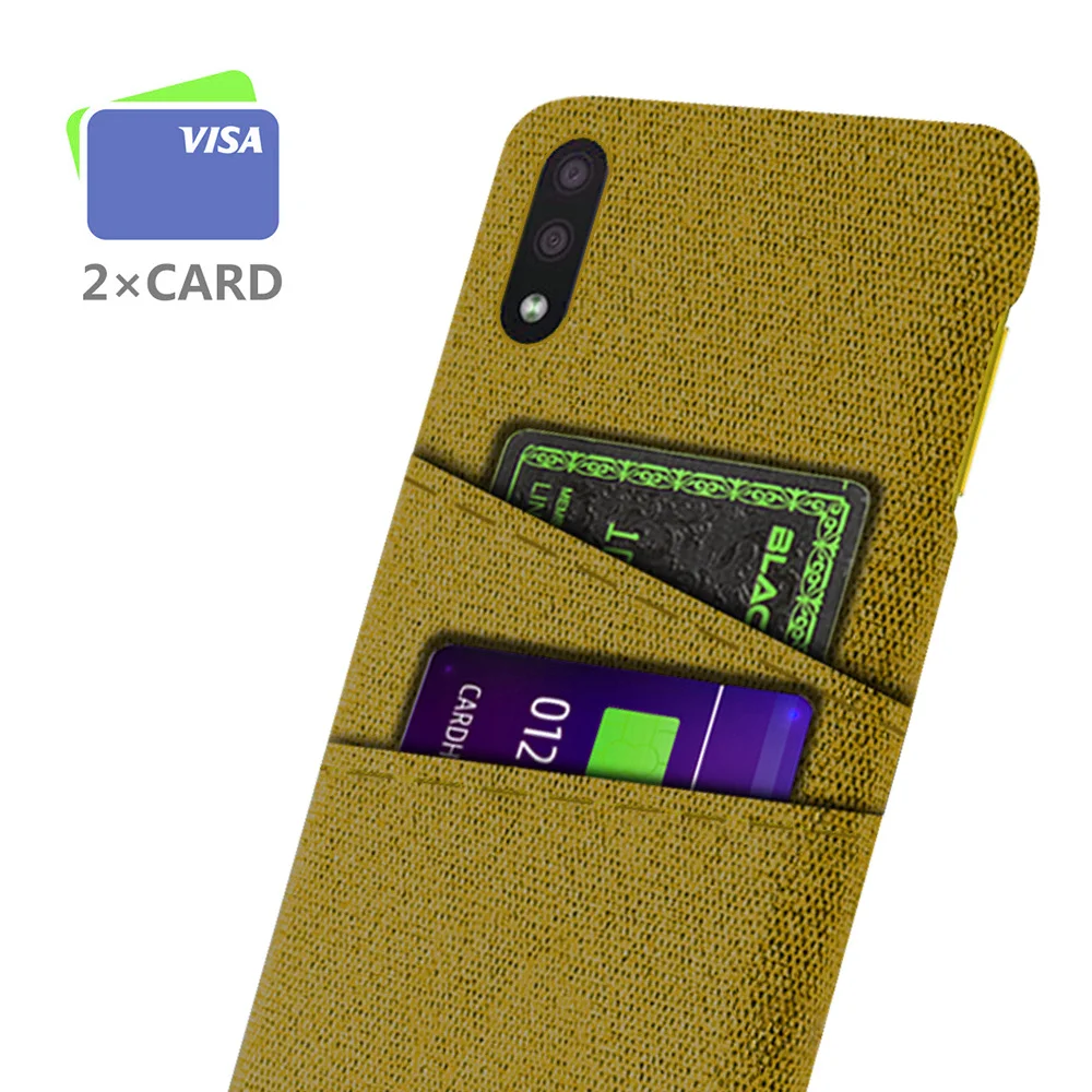 

Case For Samsung A01 Case Dual Card Fabric Cloth Luxury Business Cover Samsung Galaxy A01 GalaxyA01 A 01 A015 5.7inch Coque
