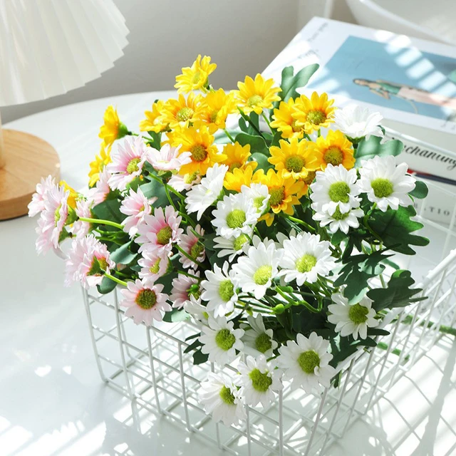 Artificial Daisy Flower Arrangements  Daisy Flowers Artificial Decor -  Artificial - Aliexpress