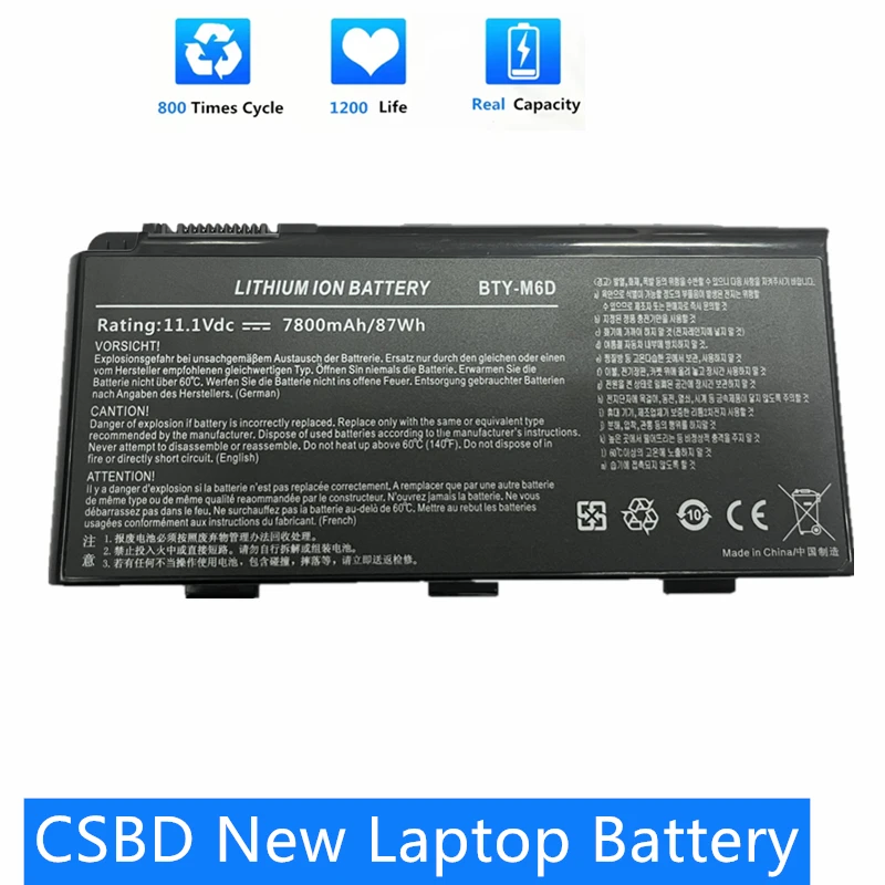 CSBD New OEM BTY-M6D Laptop Battery for MSI GT60 GT70 GX780R GX680 GX780 GT780R GT660R GT663R GX660 GT680R