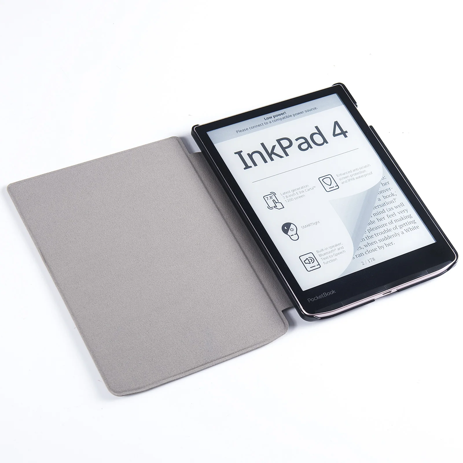 Slim Case for All-New PocketBook InkPad Color 2/Pocketbook InkPad 4 - Lightweight PU Leather Folio Cover with Auto Sleep/Wake