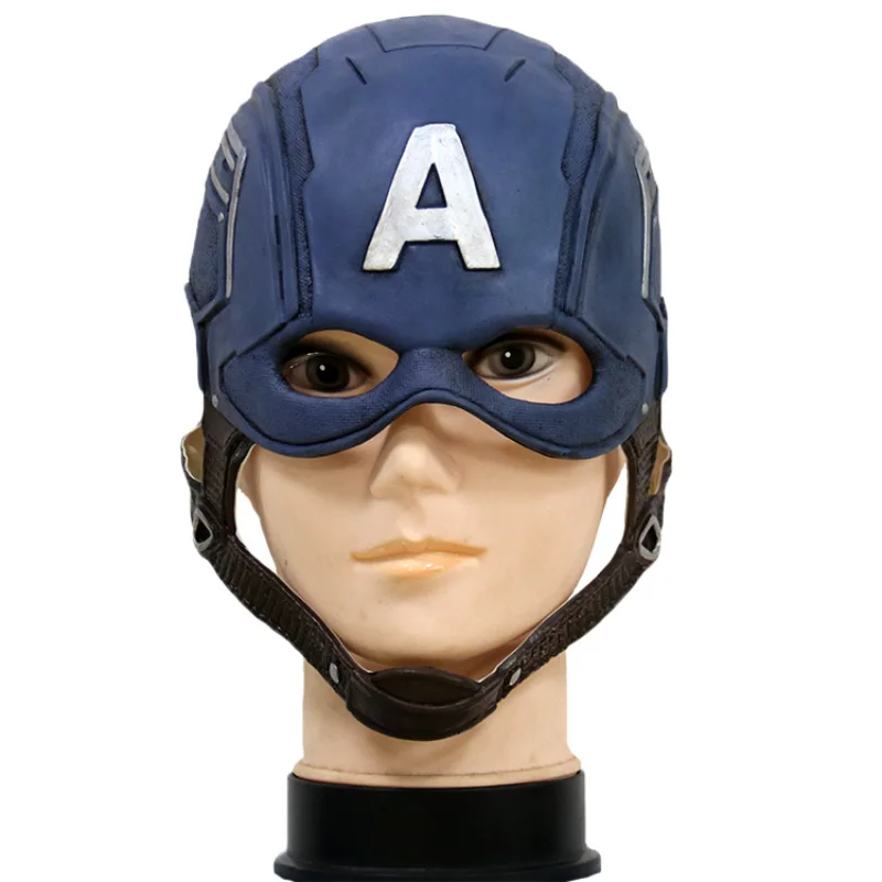 Masque de super héros Avengers Captain America en Latex, accessoires de  Cosplay pour enfants et adultes, casque, cadeaux de fête de carnaval de noël