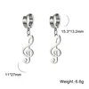 Kkjoy Fashion Stainless Steel Gold Color Music Symbol Earrings For Women Simple Treble Clef Note Earrings Temperament Party Gift 6